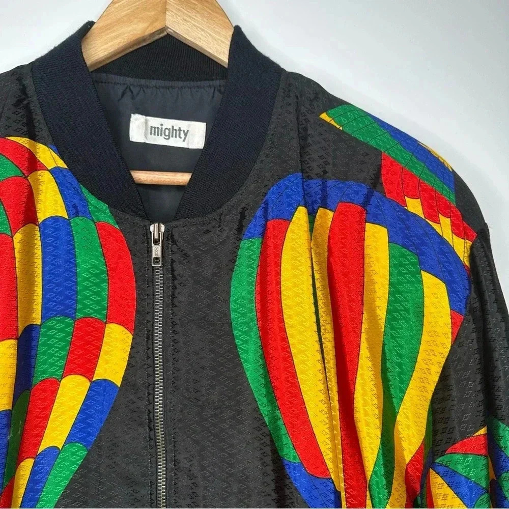 Mighty Vintage 80’s Hot Air Balloon Print Bomber Jacket - Picture 4 of 13